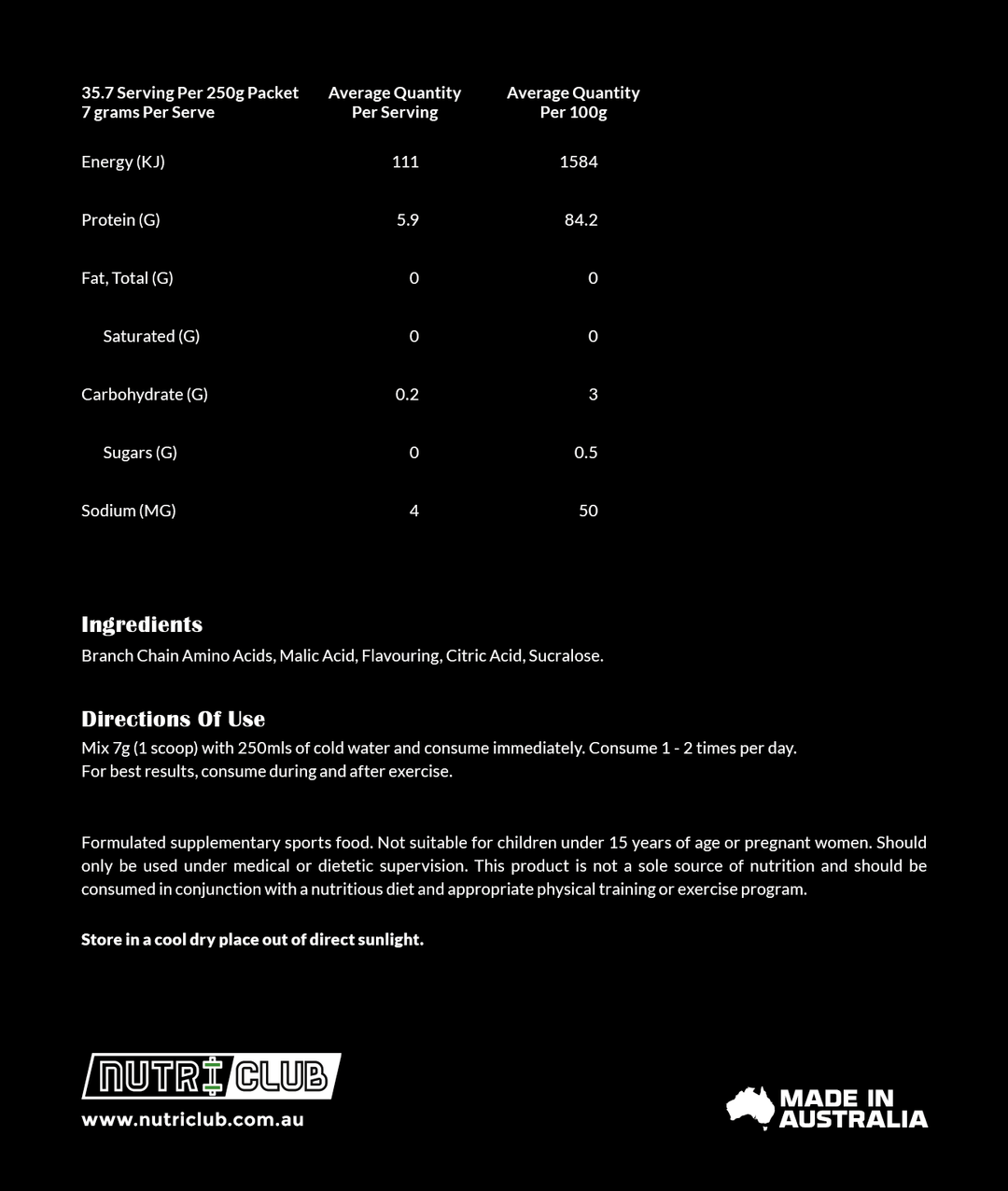 BCAA-Ingredients