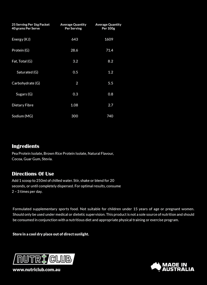 Plant Based Protein – Vegan - Ingredients