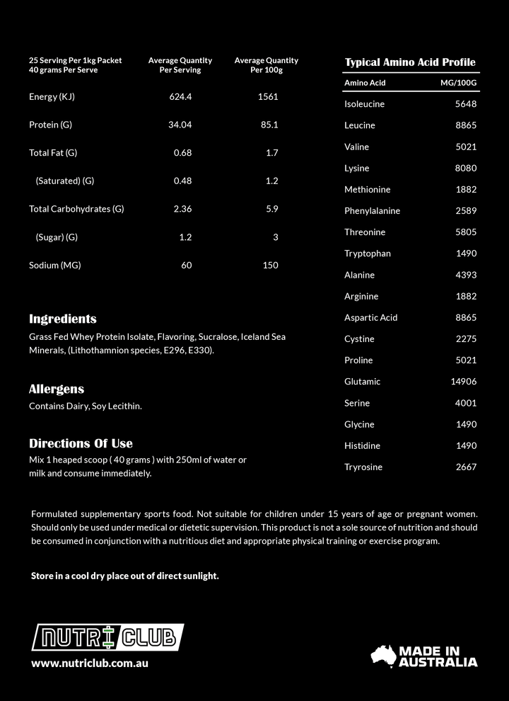 WPI Whey Protein Isolate - Ingredients